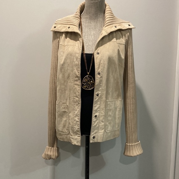 Lady Hathaway Tan Suede Jacket Medium - Picture 3 of 12